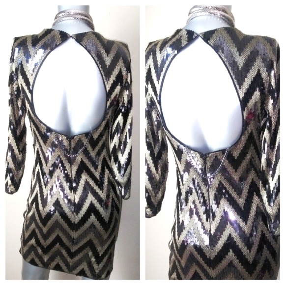 BEBE Sequin Cocktail Dress - Picture 8 of 8